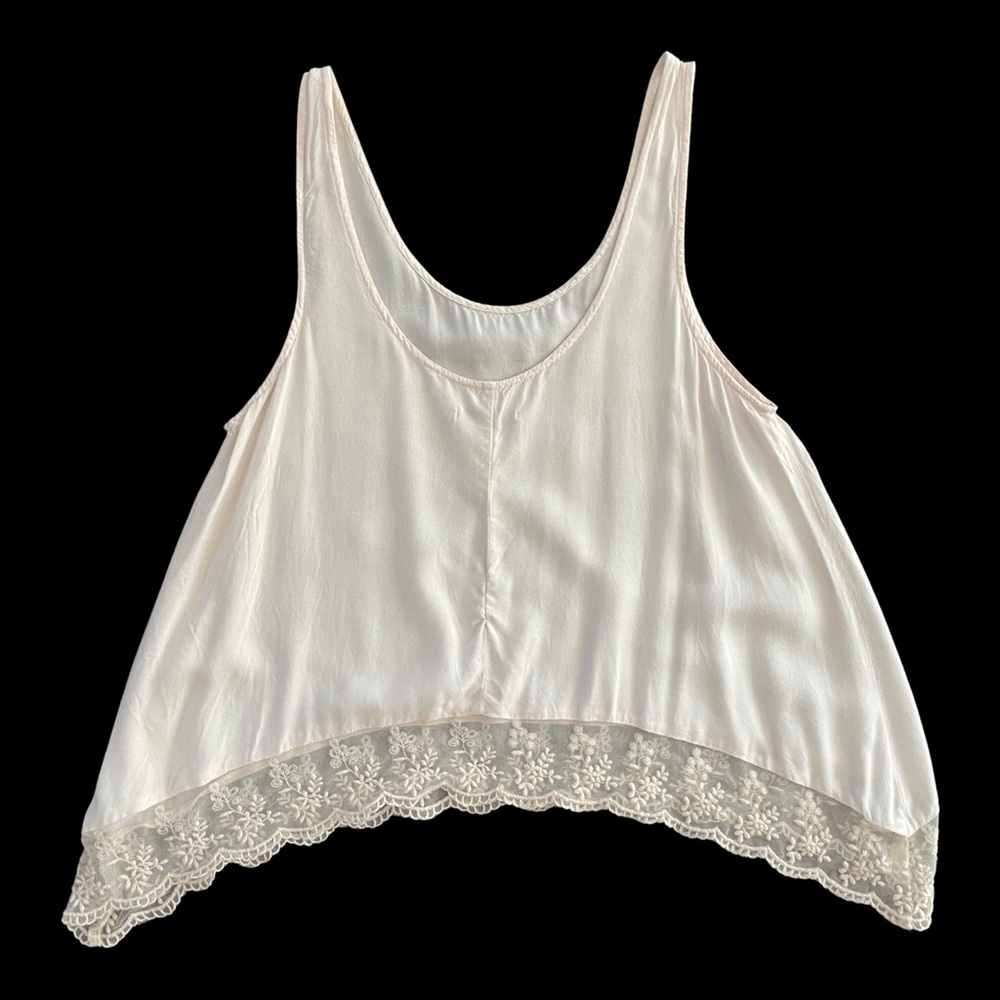 American Eagle Flowy Tank Top with Lace Trim - Picture 3 of 8